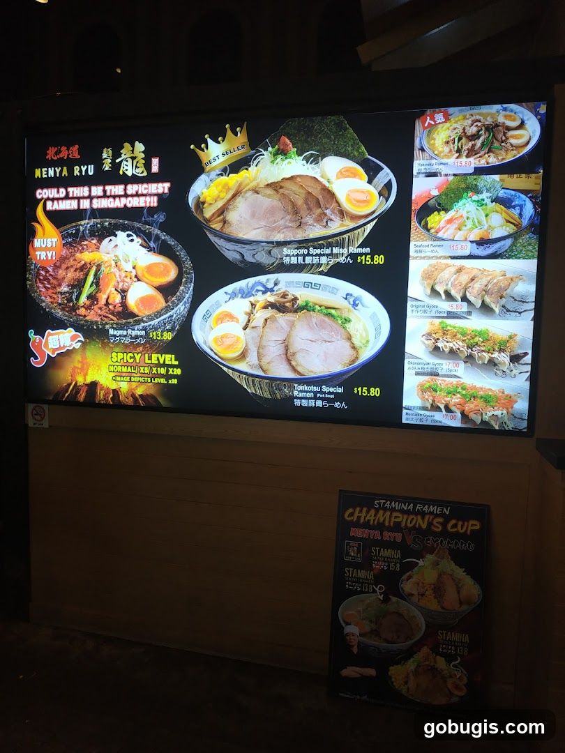 Ramen Restaurant Menu Display