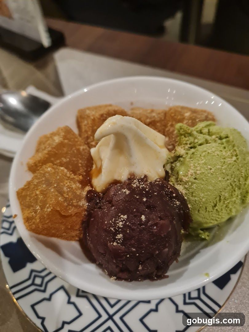 Dessert with Ice Cream and Mochi
