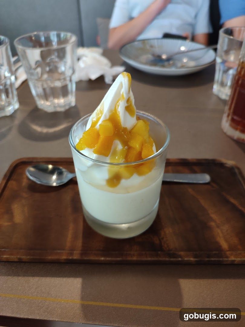 Dessert with Mango Topping