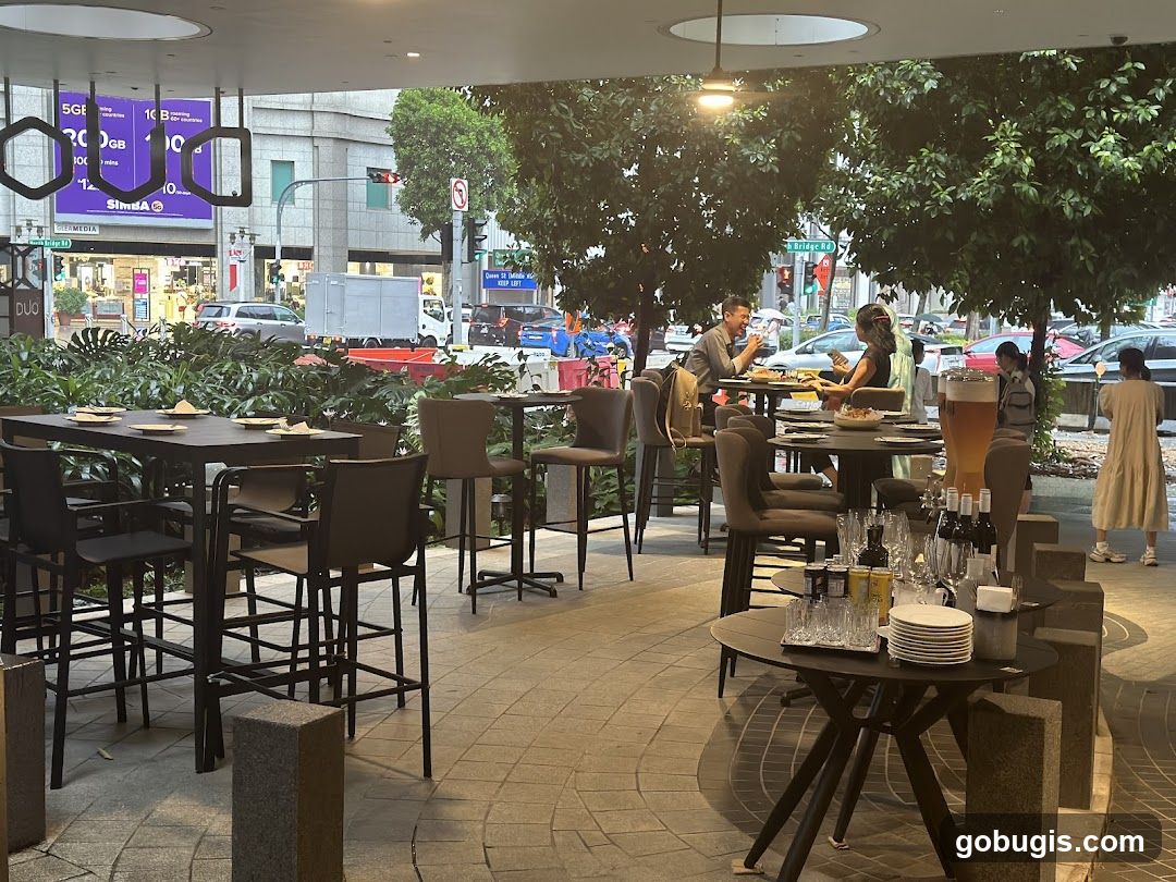 Outdoor Seating Area with Diners