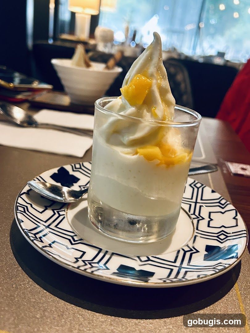 Dessert with Mango Topping