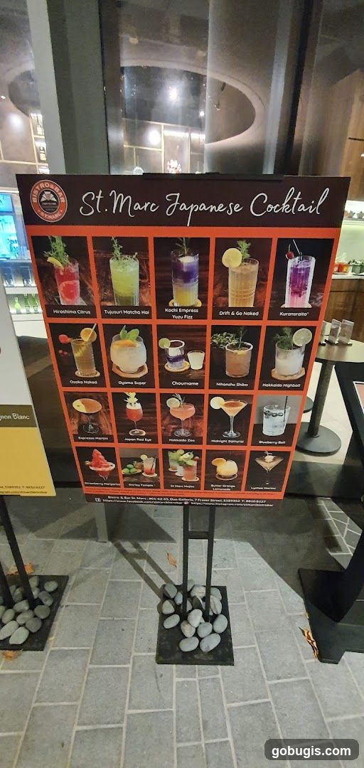St. Marc Japanese Cocktail Menu