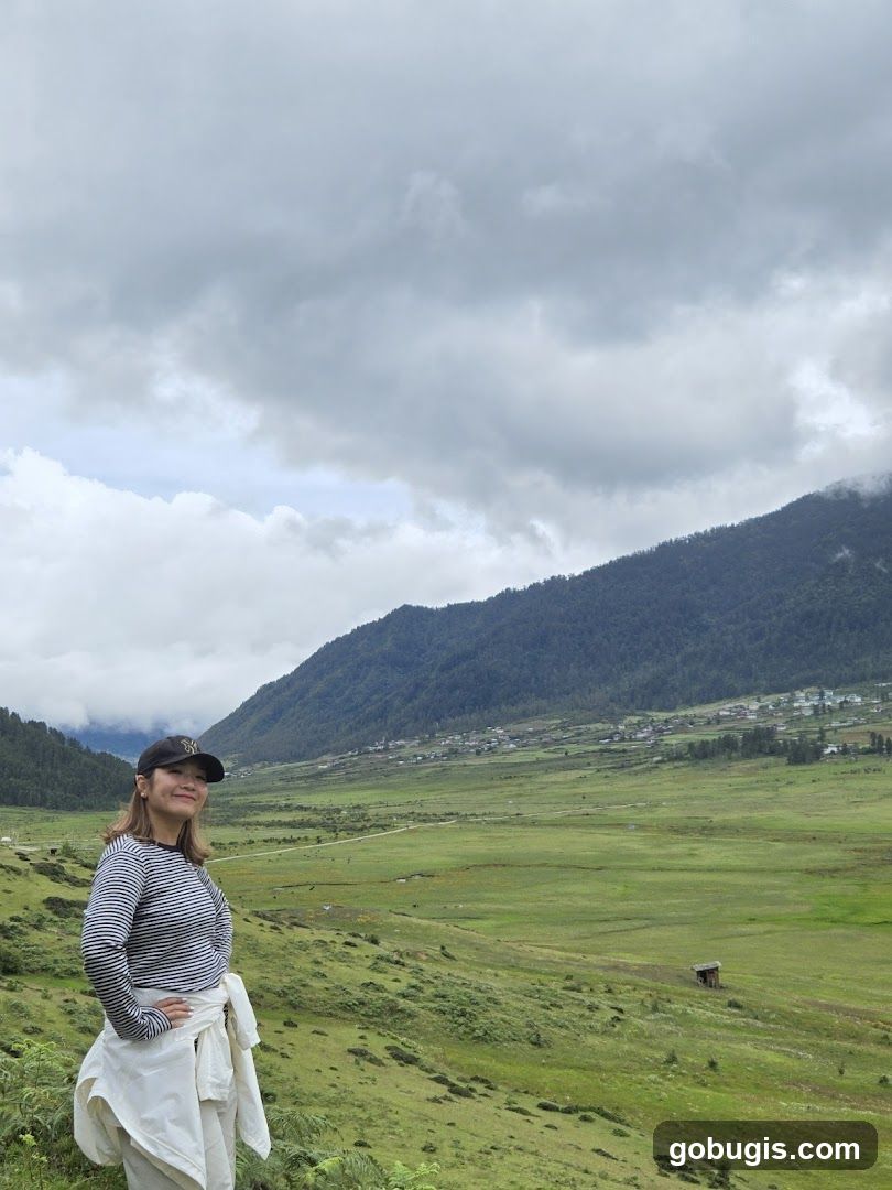 Woman in a scenic valley