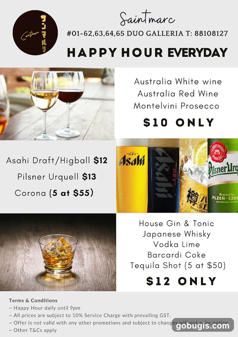 Saintmarc Happy Hour Menu