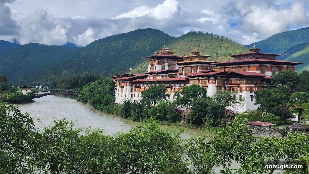 Traditional Bhutanese Architecture by a River