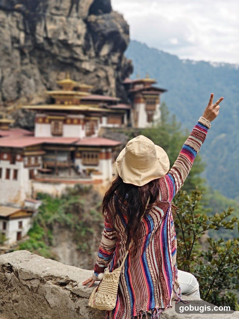 Tourist at Tiger's Nest Monastery