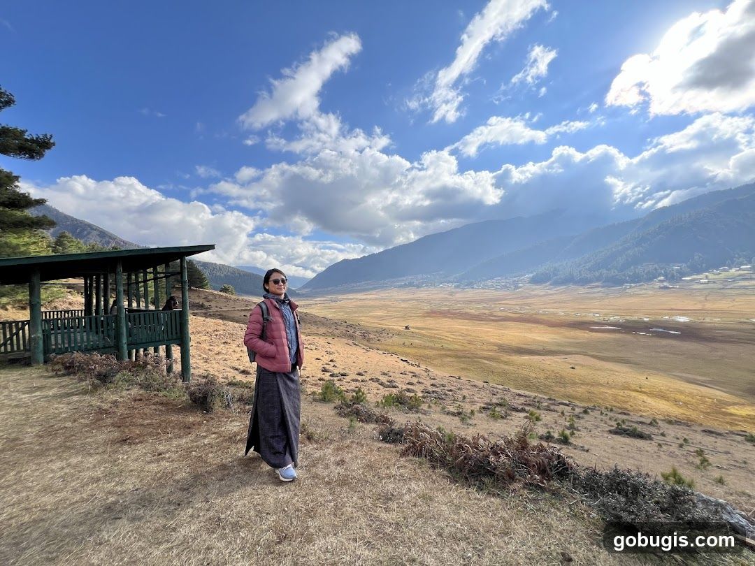 Woman in a scenic valley