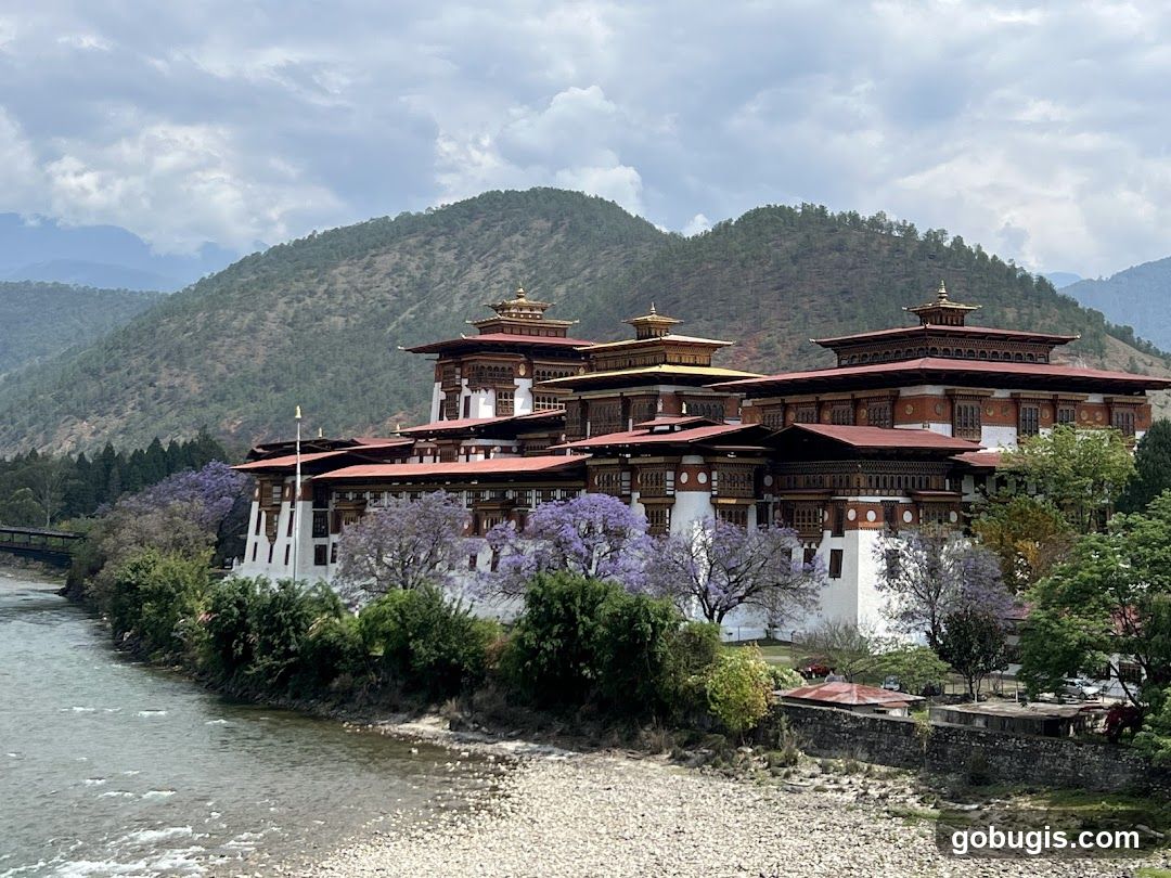 Traditional Bhutanese Architecture by a River