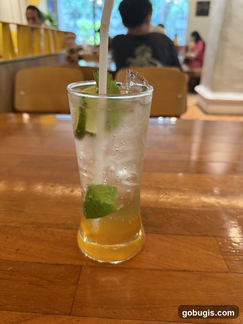 Refreshing Drink with Lime and Mint