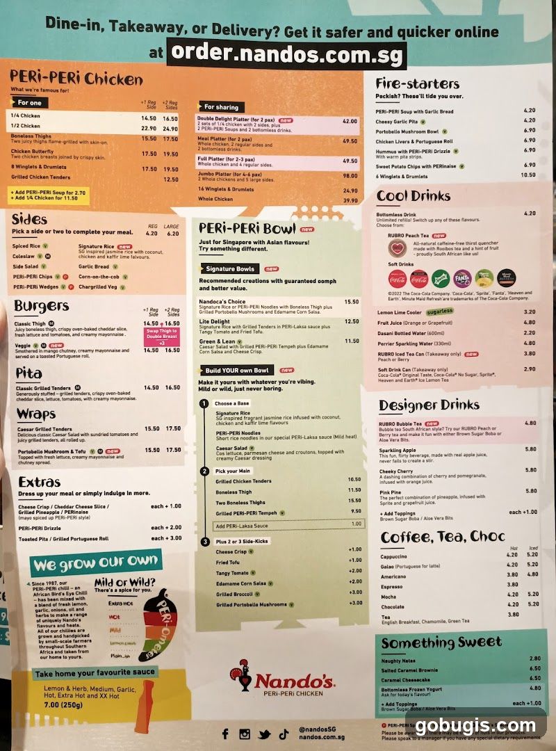 Nando's Peri-Peri Chicken Menu