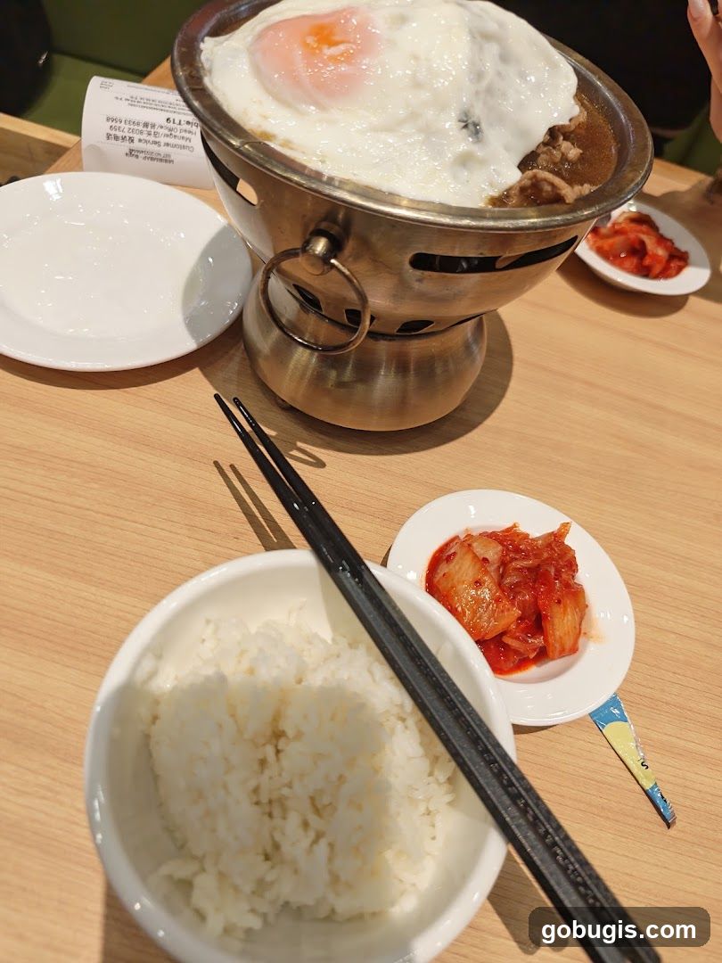 Meal with Rice and Kimchi