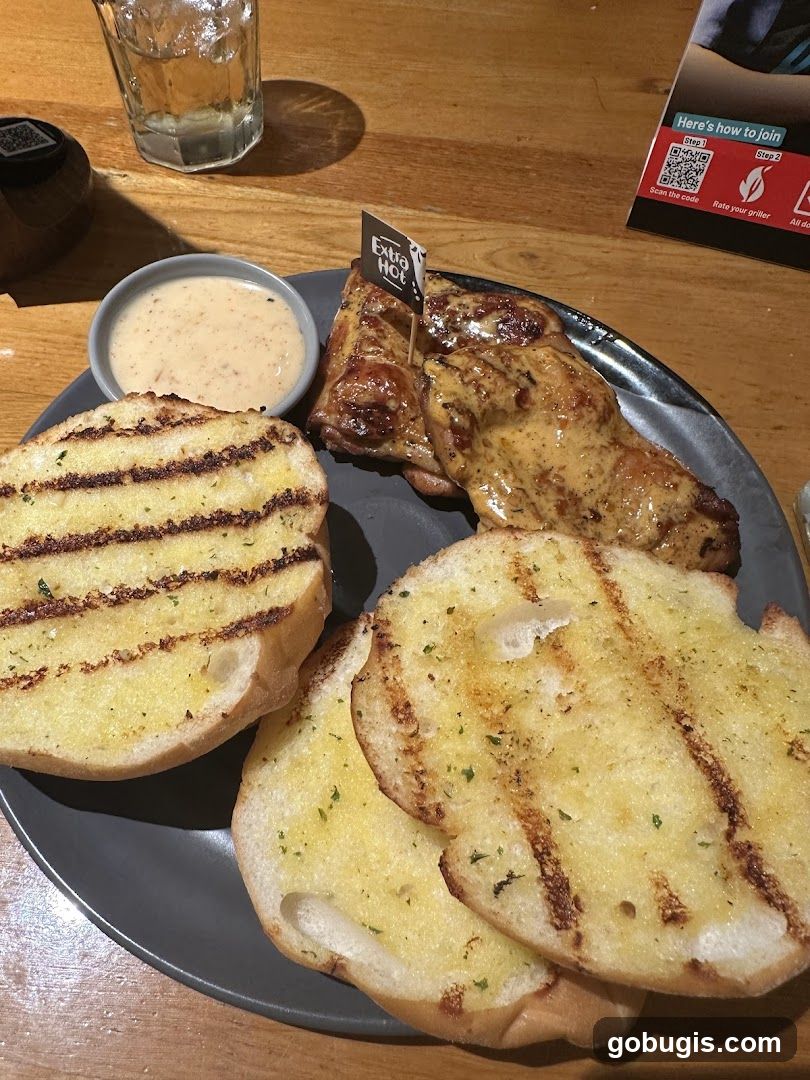 Grilled Chicken and Garlic Bread