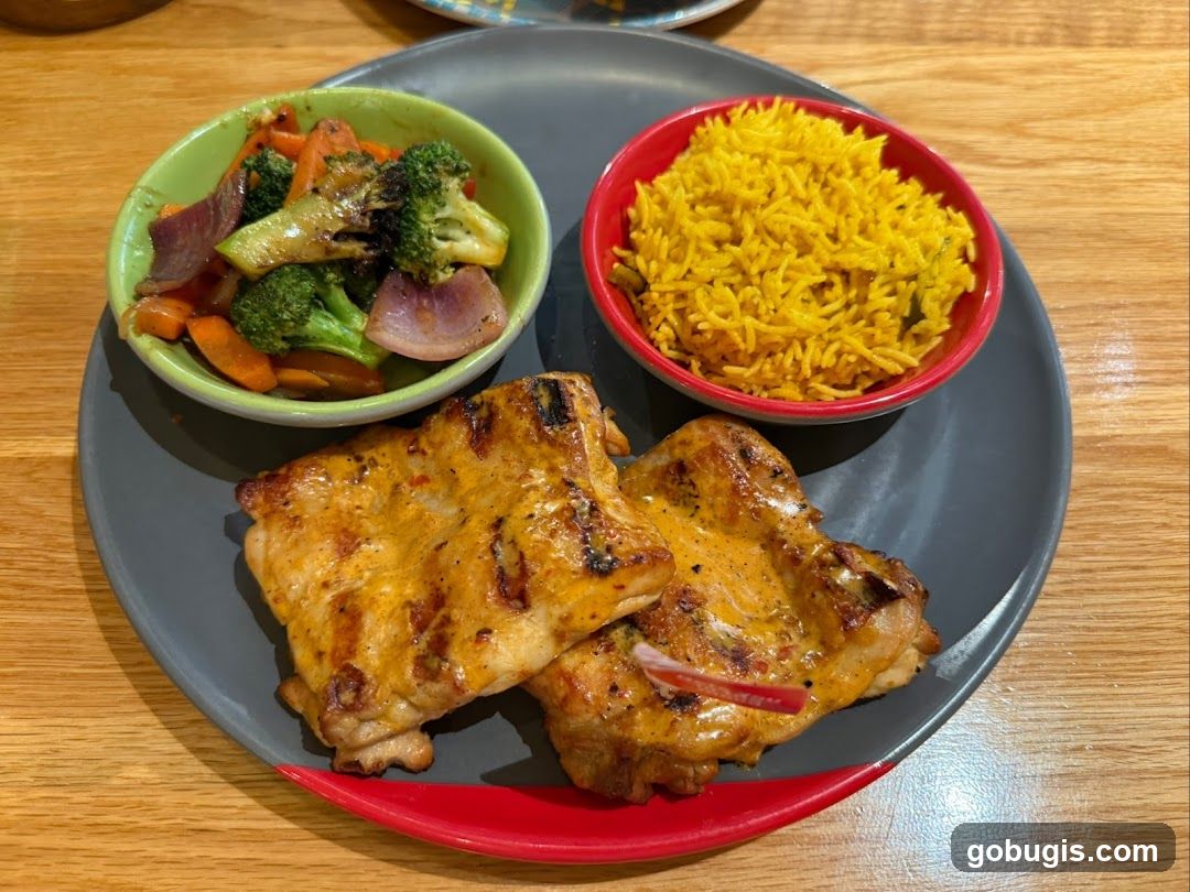Grilled Chicken with Rice and Vegetables