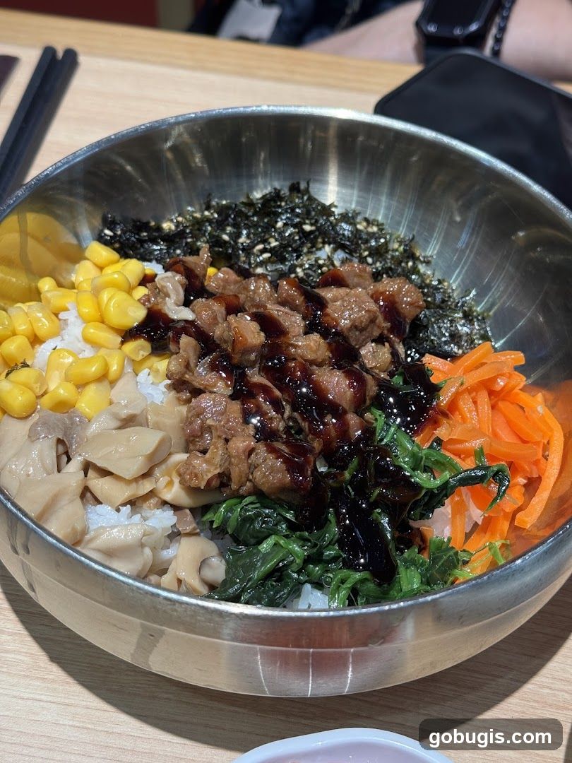 Bibimbap in a Metal Bowl