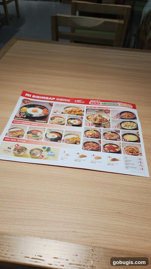 Mi Bibimbap Menu