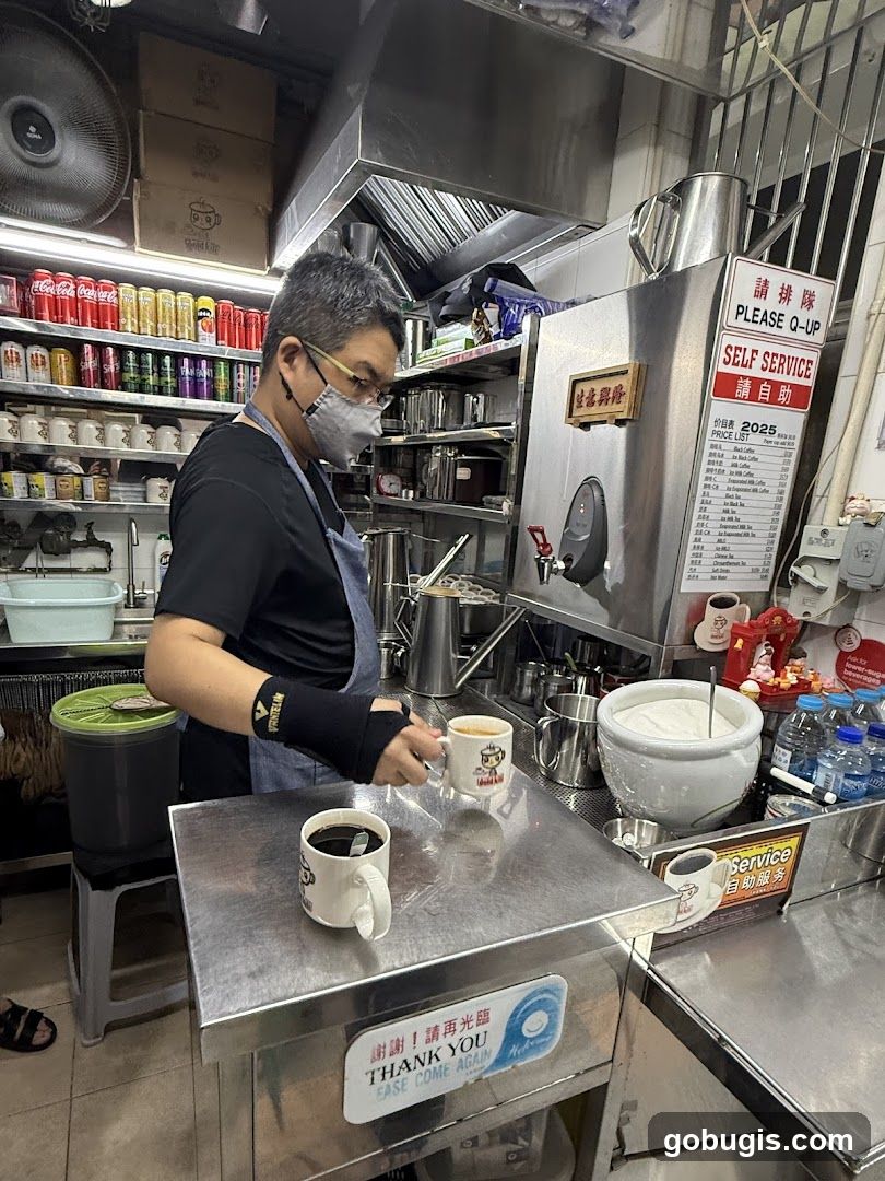 Barista preparing drinks
