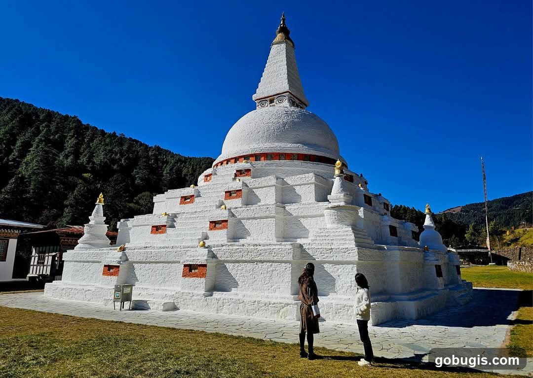 White Stupa with Two People