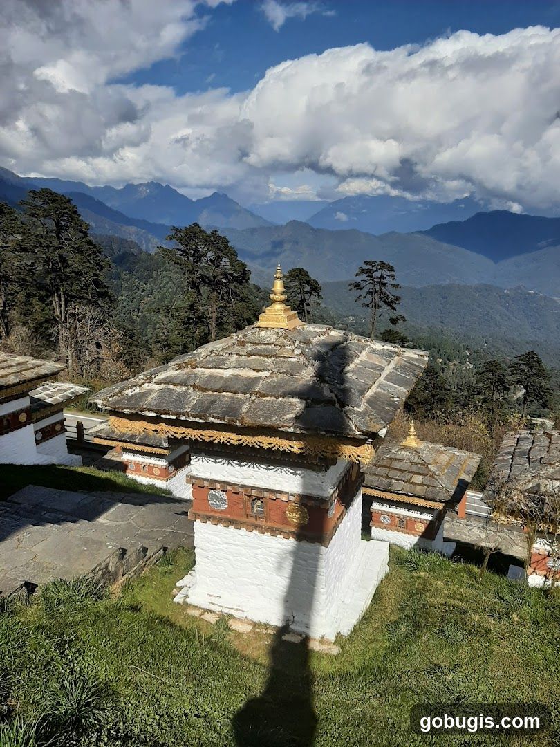 Bhutanese Chortens in the Mountains