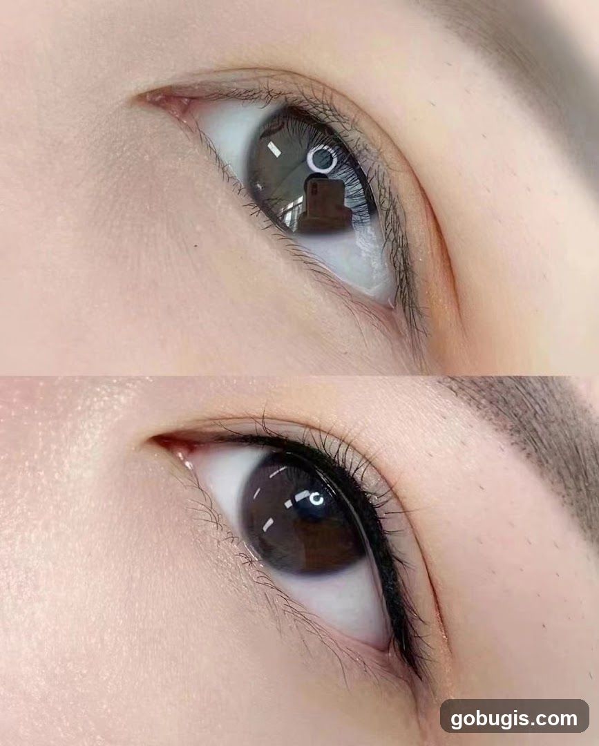 Before and After Eyeliner Tattoo