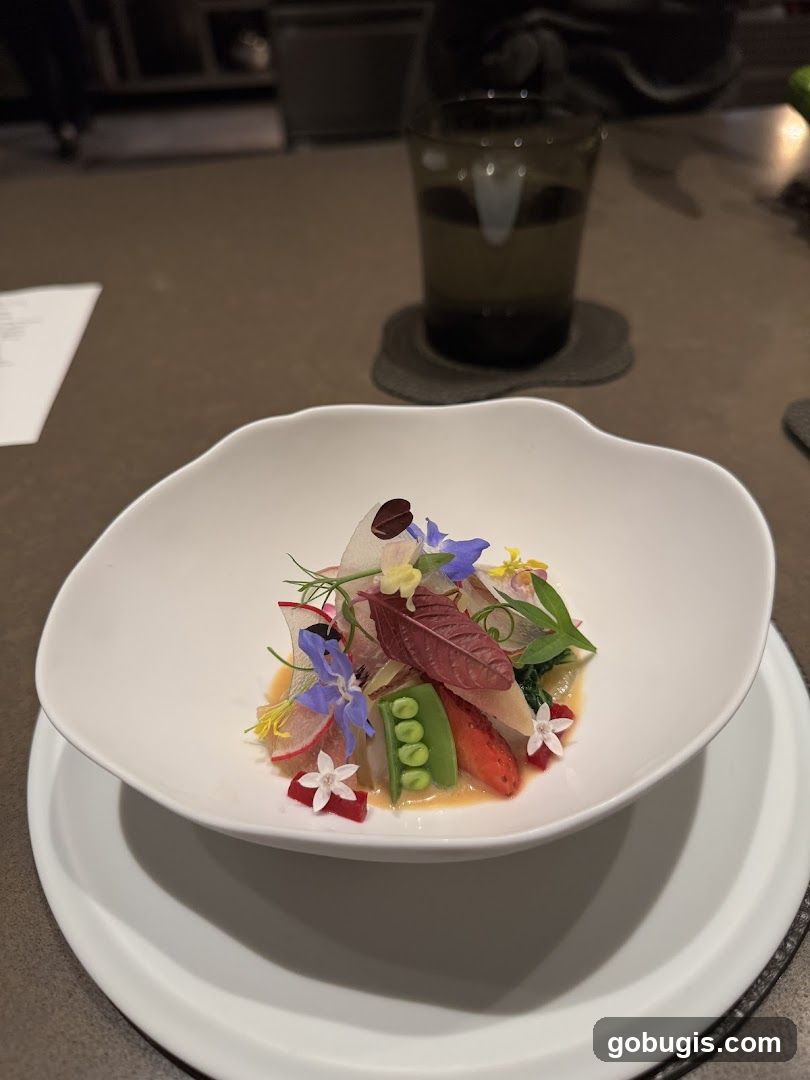 Gourmet Dish with Edible Flowers