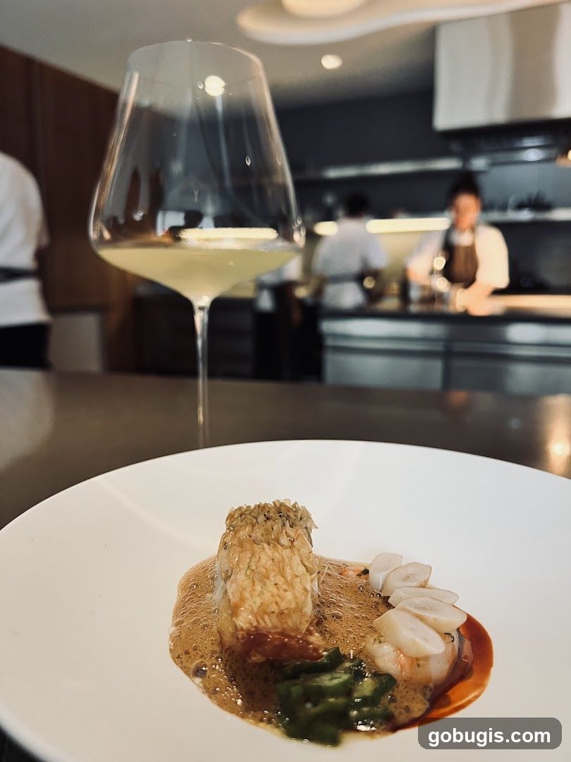 Gourmet Dish with Wine