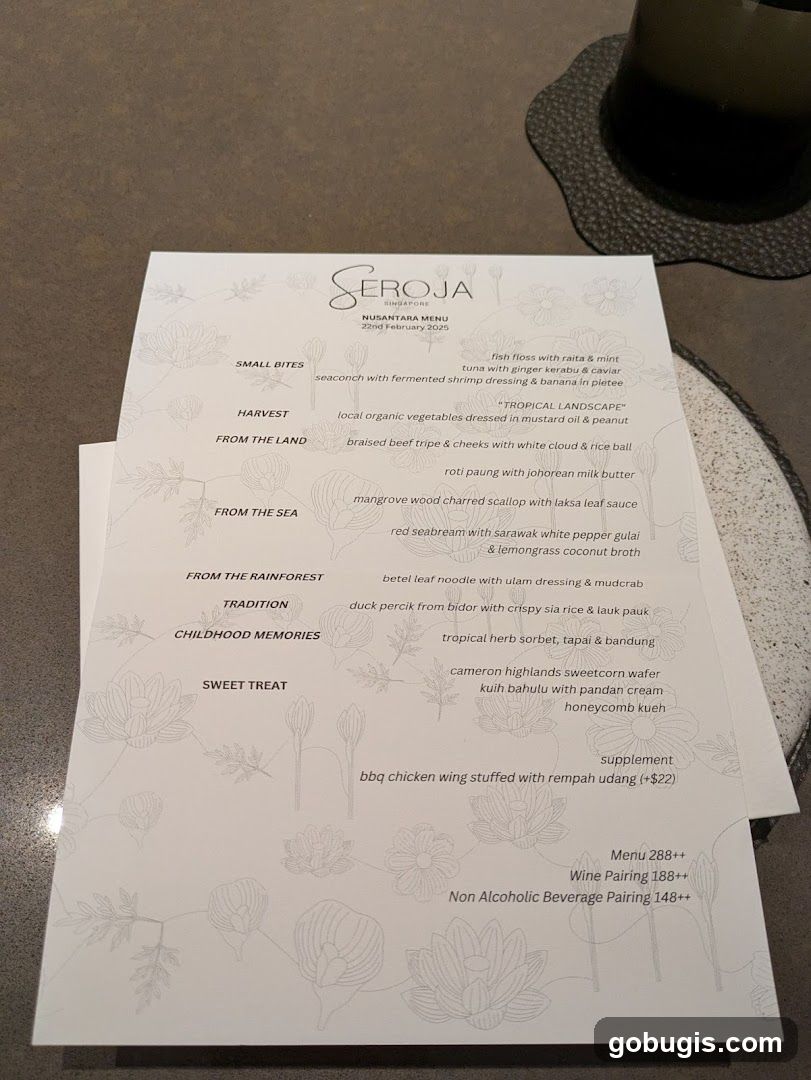 SEROJA NUSANTARA MENU