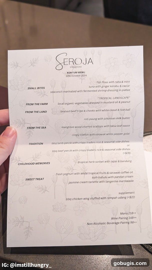 Seroja Kuntum Menu