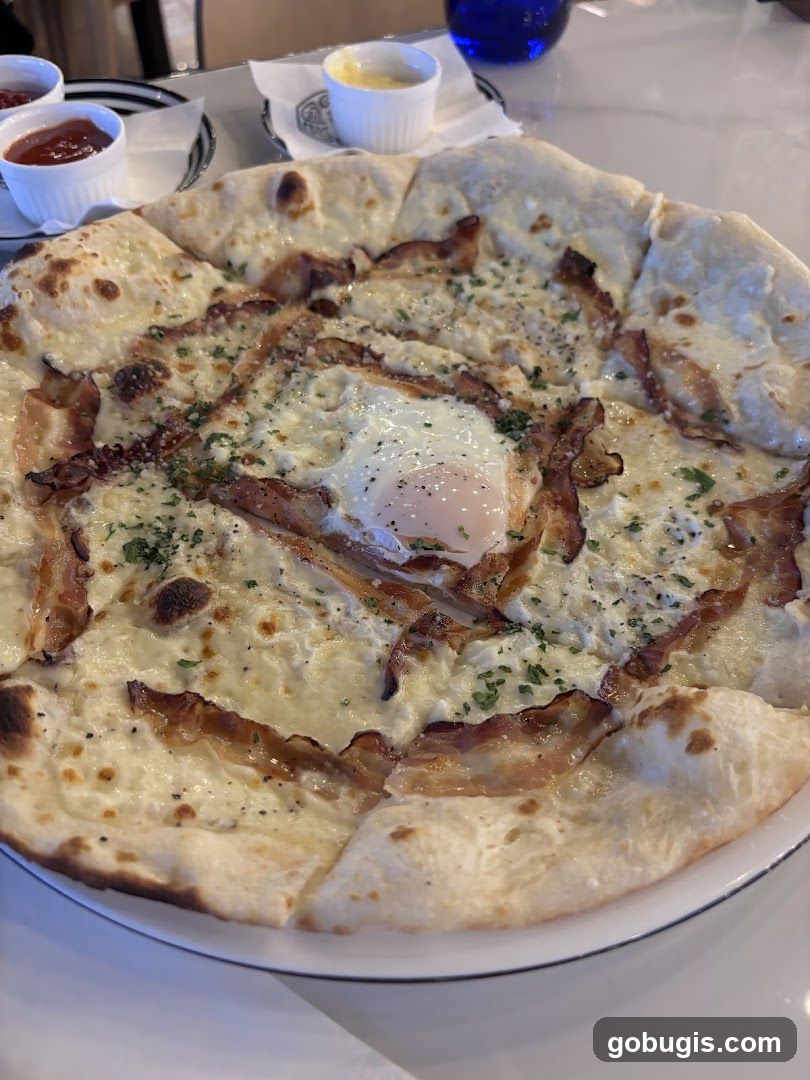 Pizza with Egg and Bacon