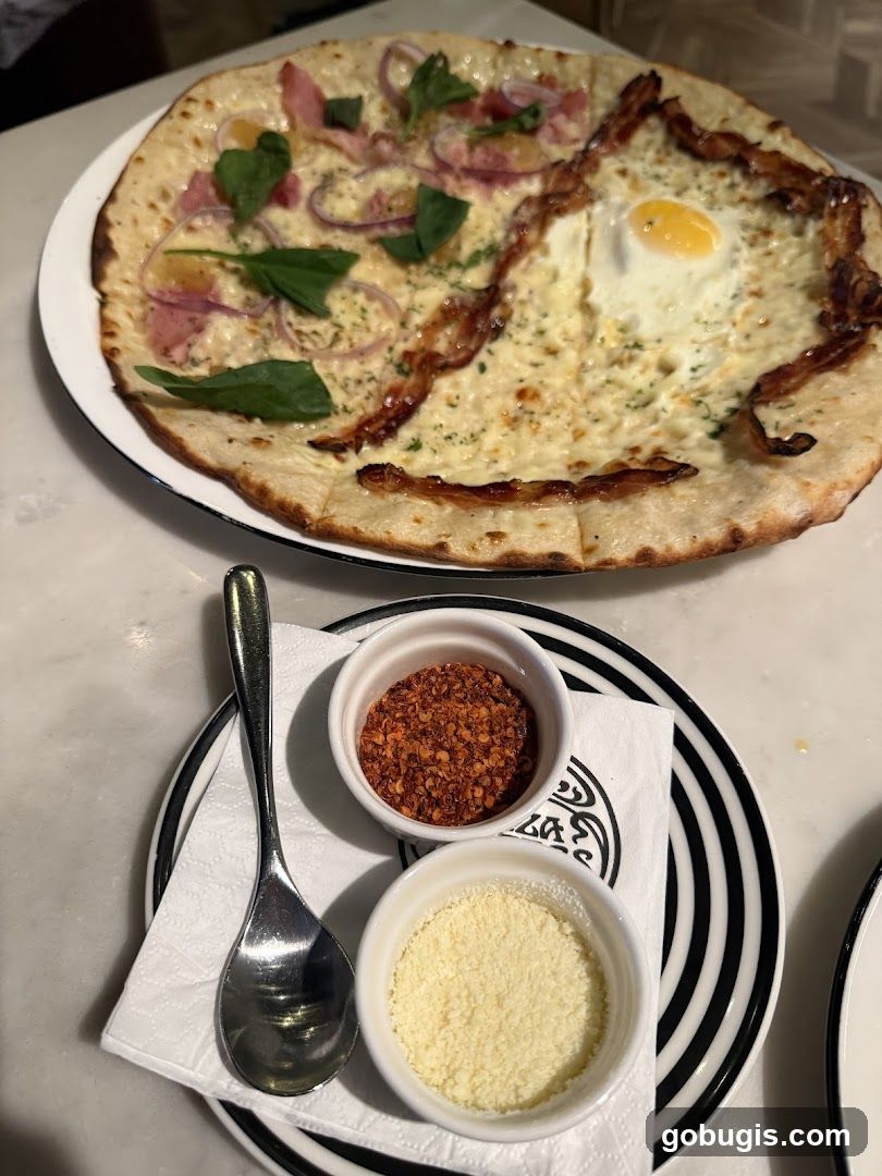Pizza with Egg and Bacon