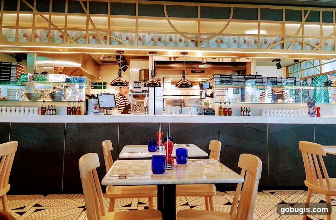 Restaurant Interior with Open Kitchen