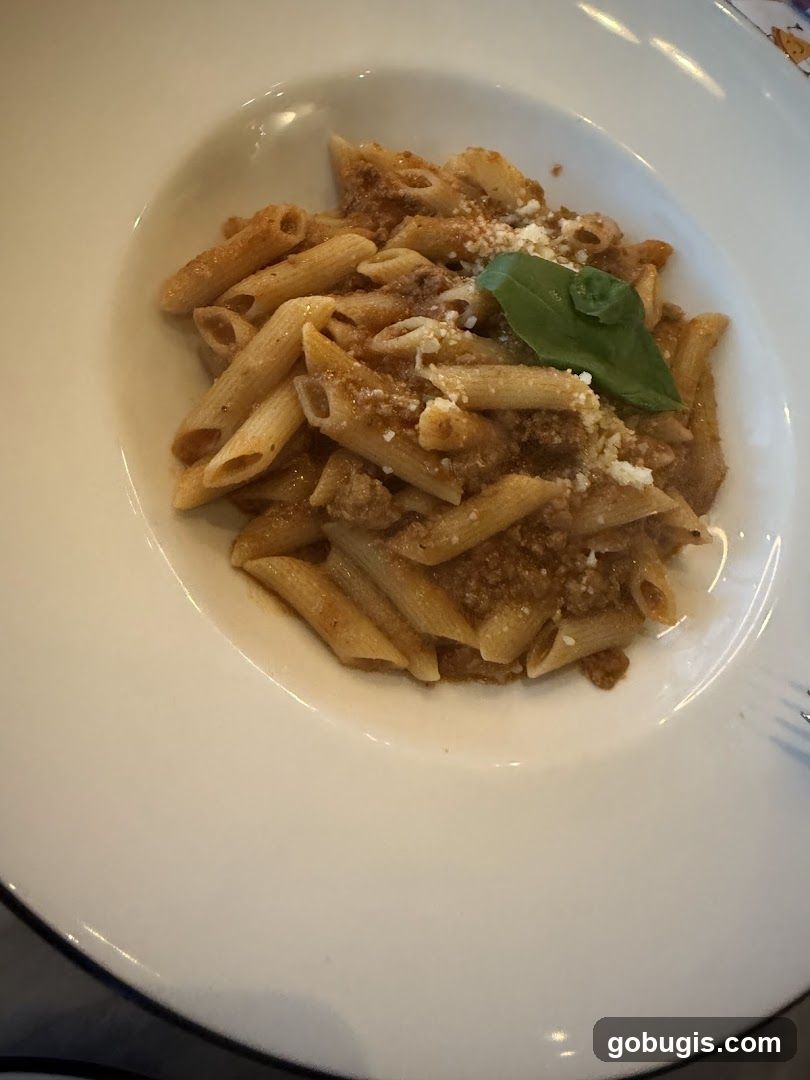 Penne Pasta with Meat Sauce