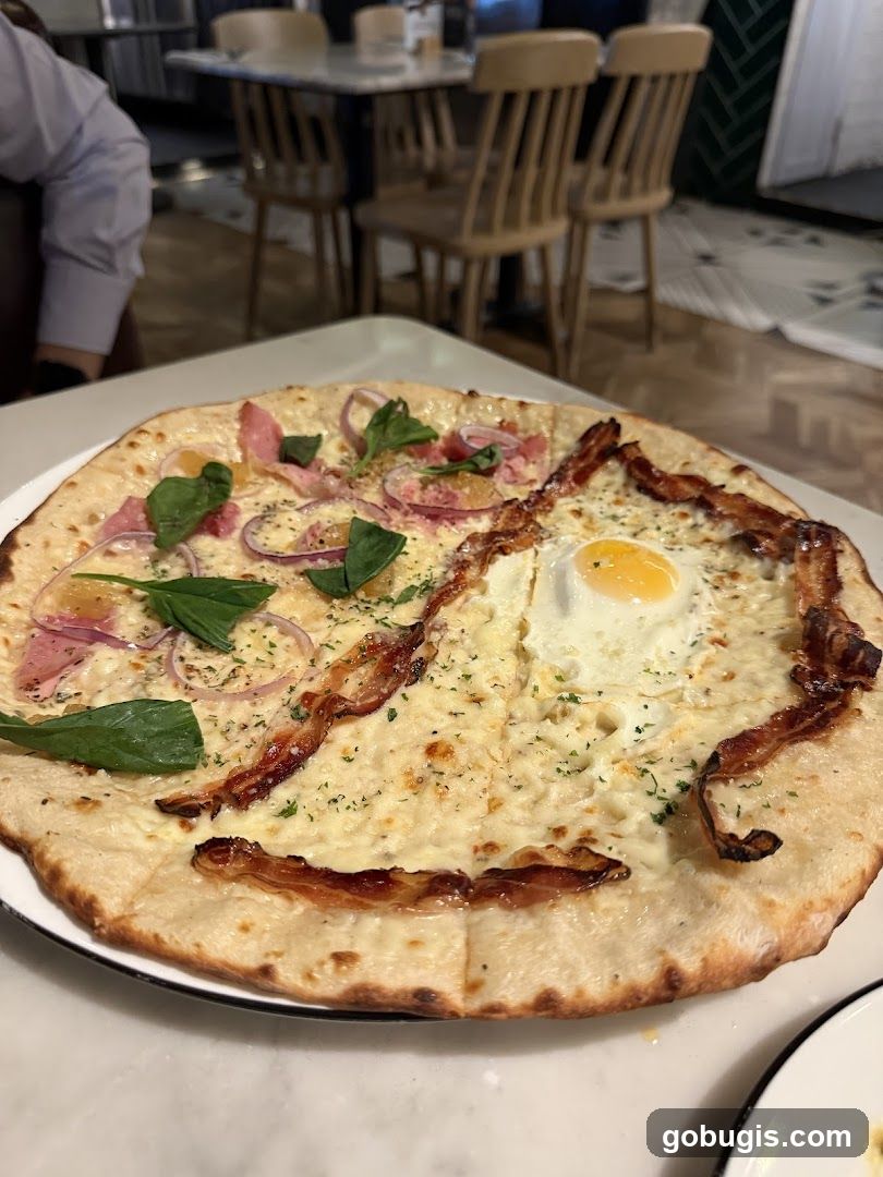 Pizza with Egg and Bacon