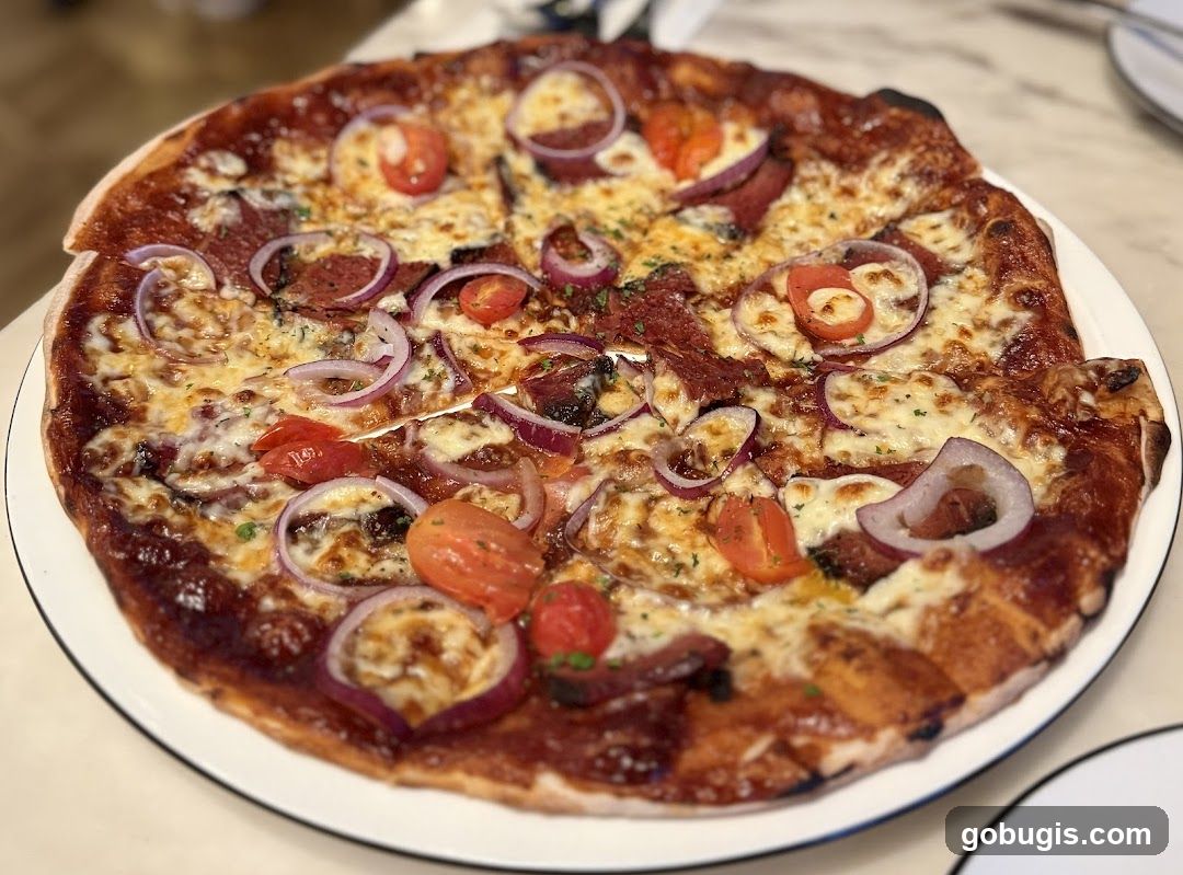 BBQ Pizza with Onions and Tomatoes