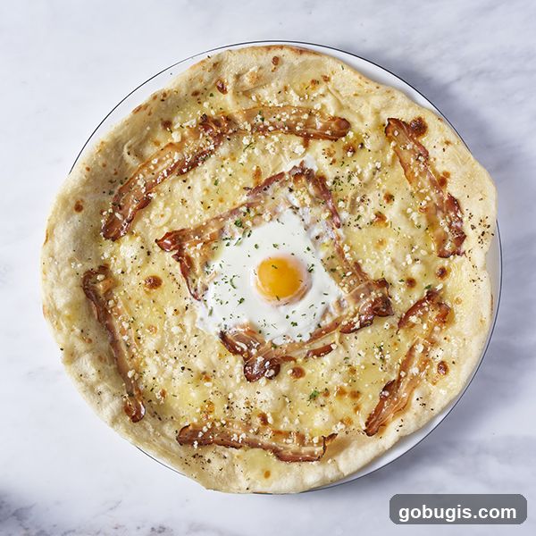 Pizza with Egg and Bacon