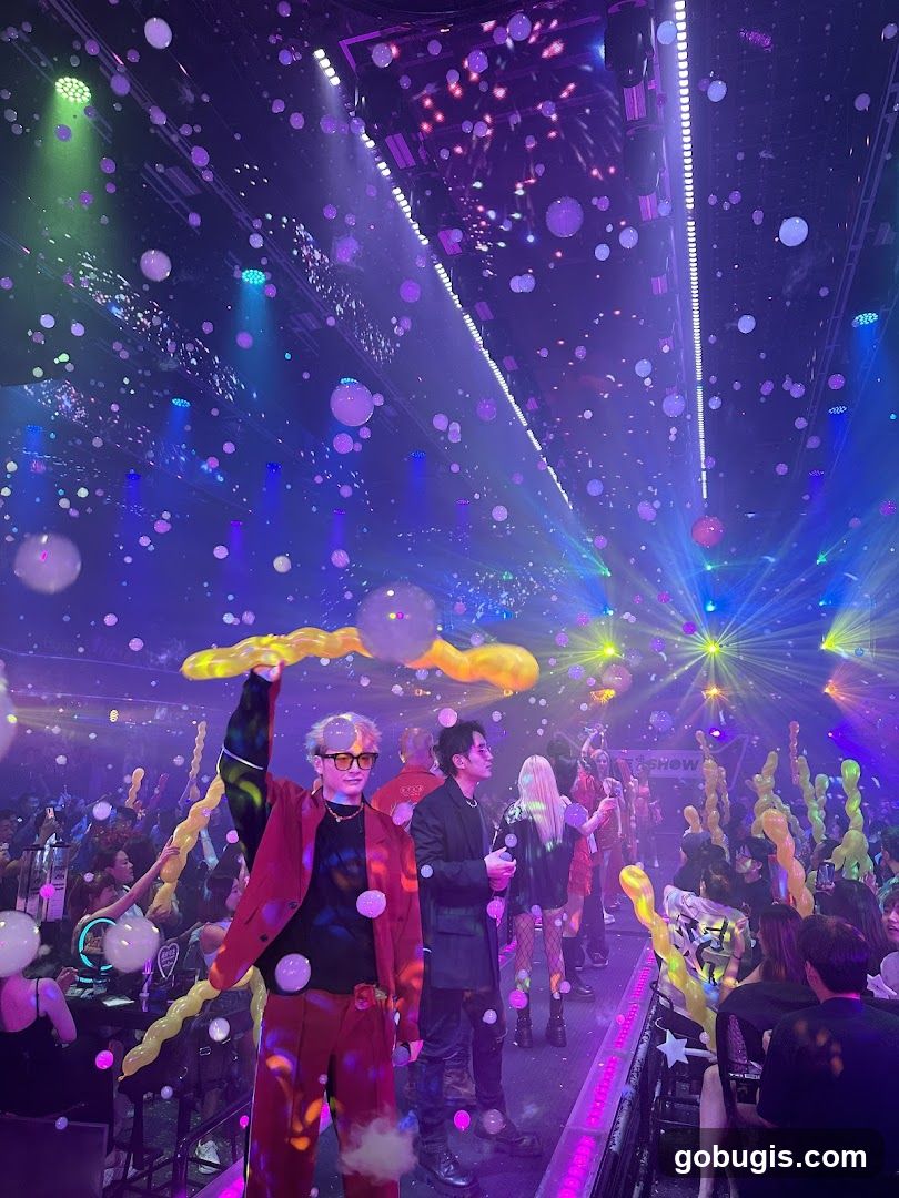 Nightclub with Bubbles and Lights