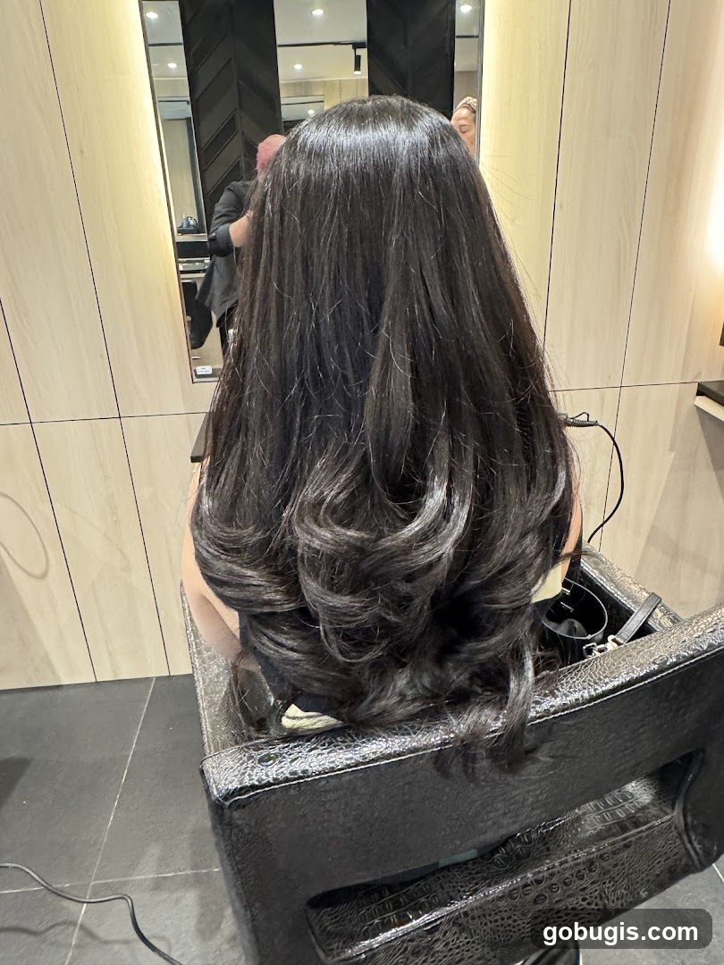 Hairdresser Styling Long Dark Hair