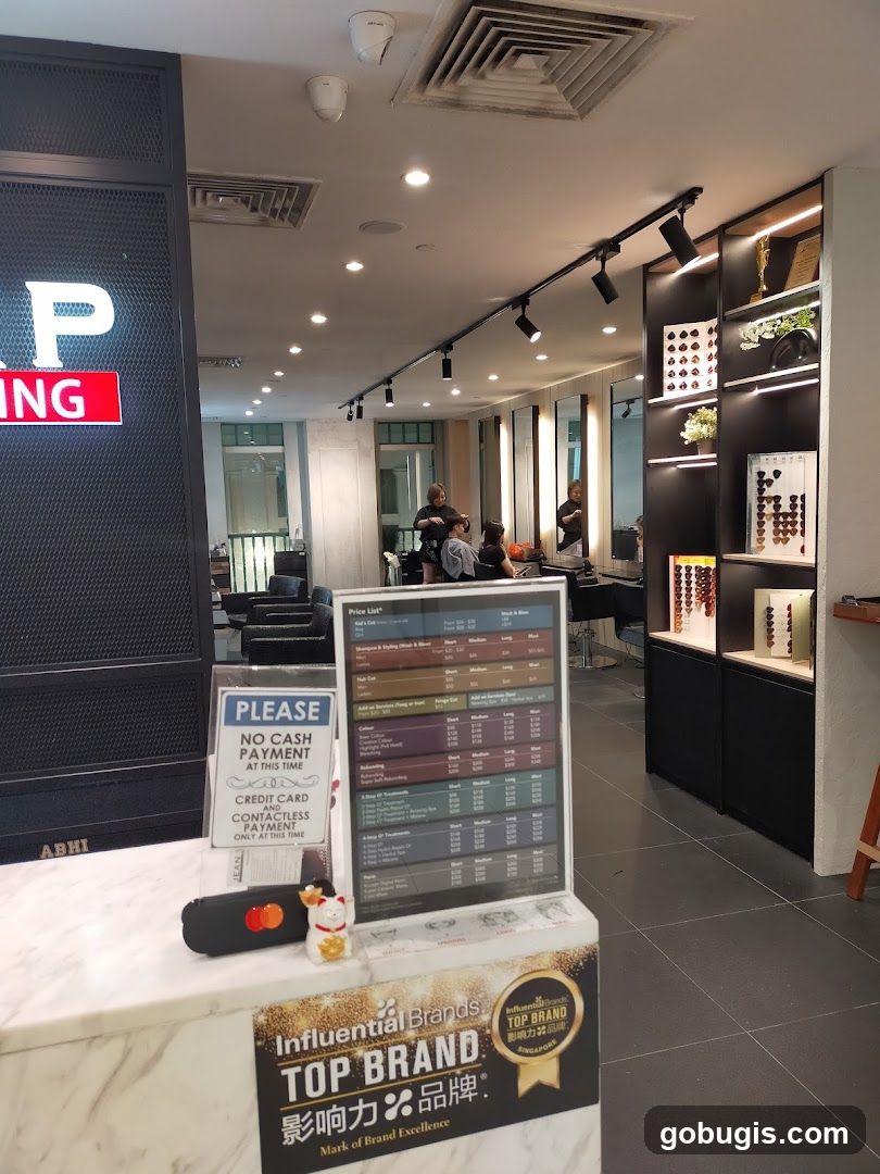 Hair Salon Interior with Price List