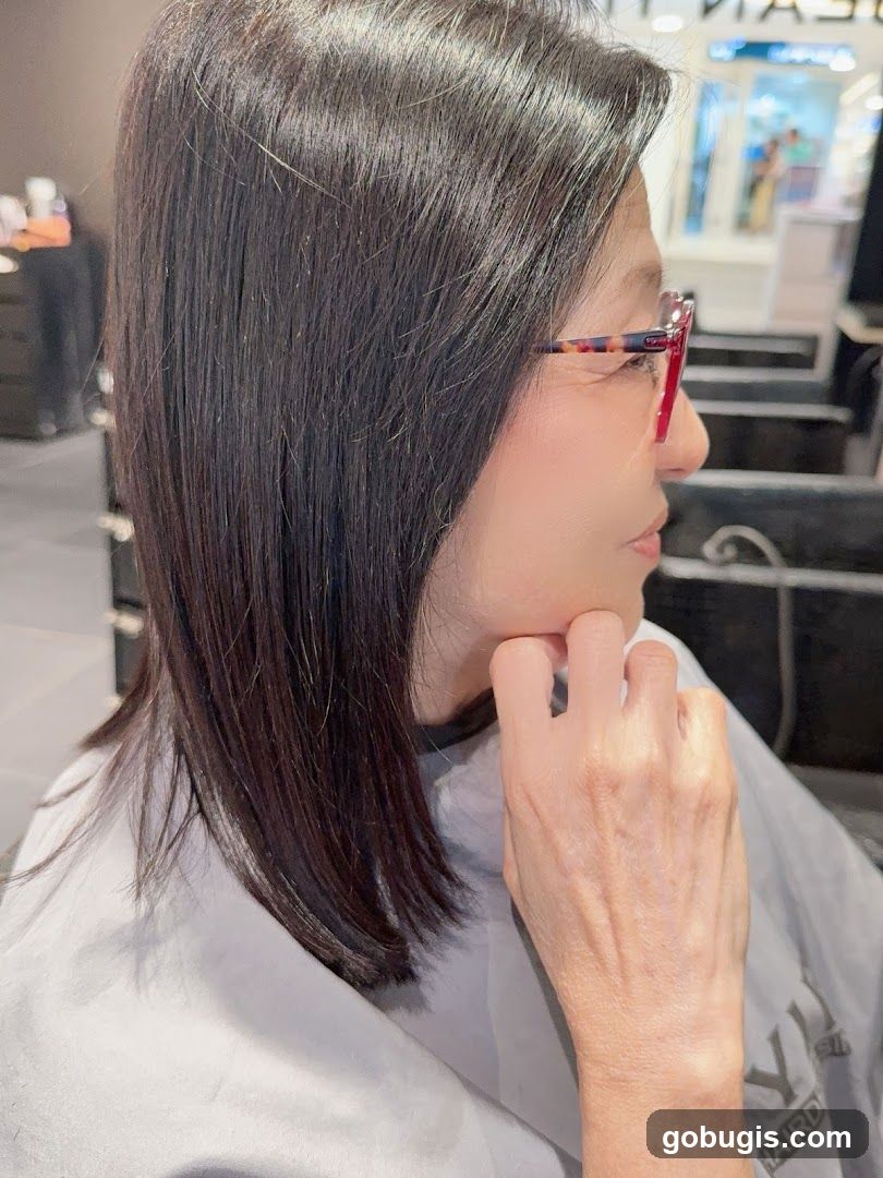 Woman with Glasses in Hair Salon
