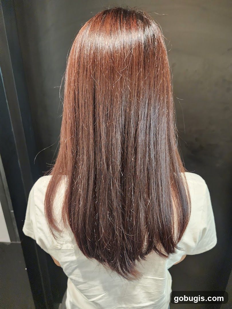 Woman's long brown hair