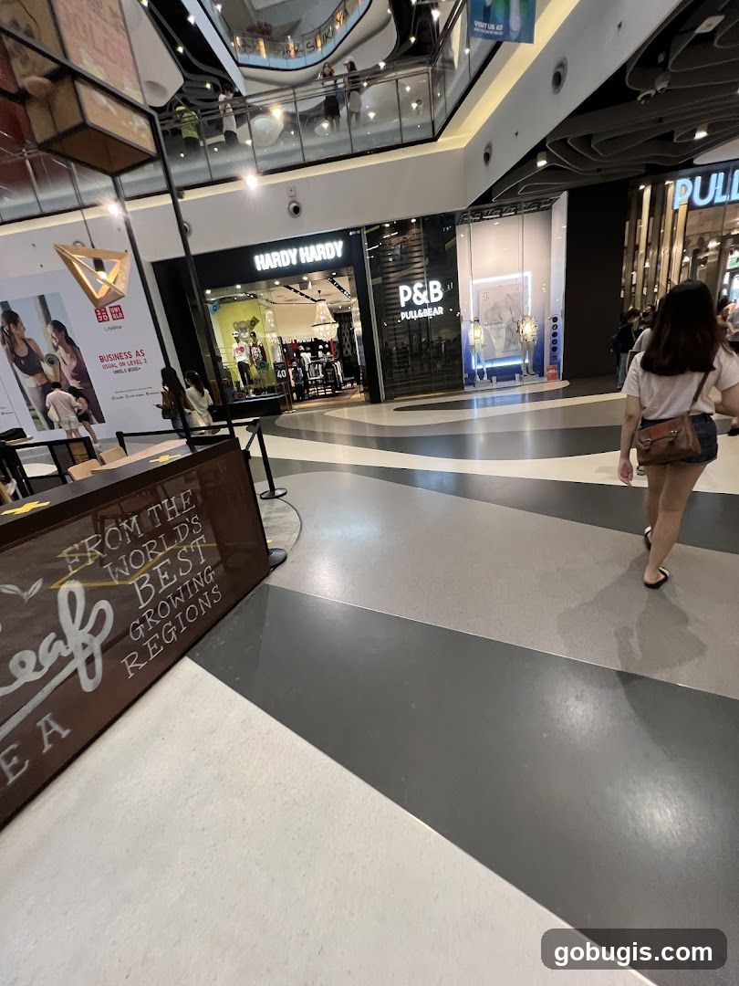 Mall Interior with Storefronts