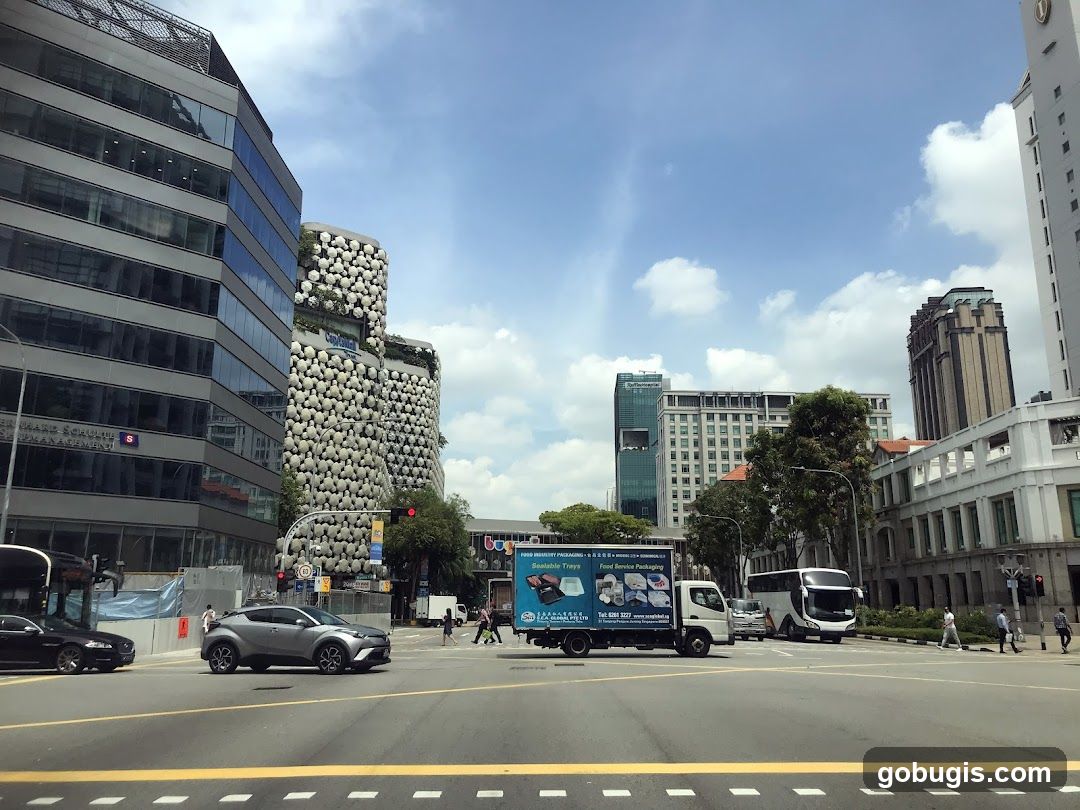 City Street Scene with Modern Architecture