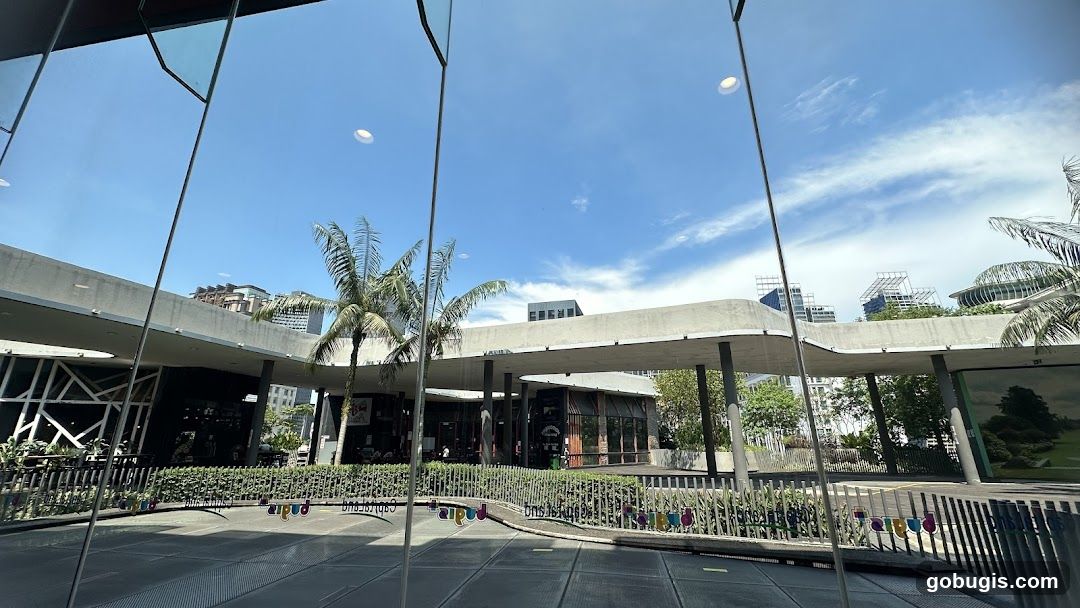 Modern Building with Palm Trees
