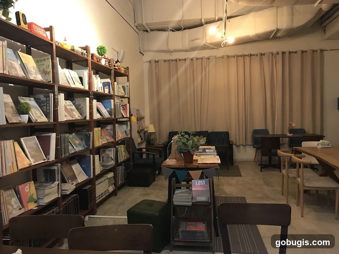 Cozy Bookstore Cafe Interior