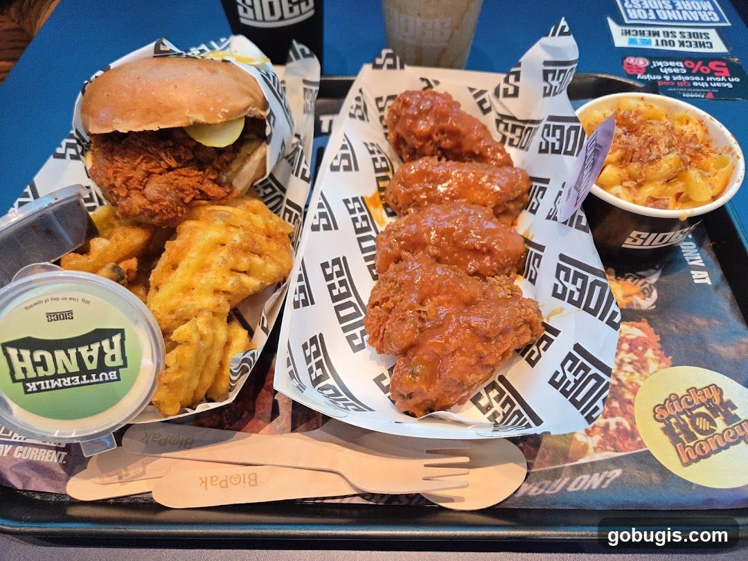 Chicken meal with sides