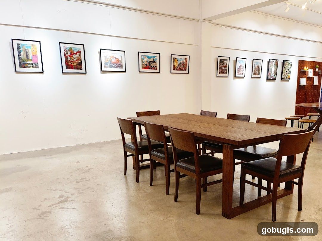 Art Gallery with Dining Table