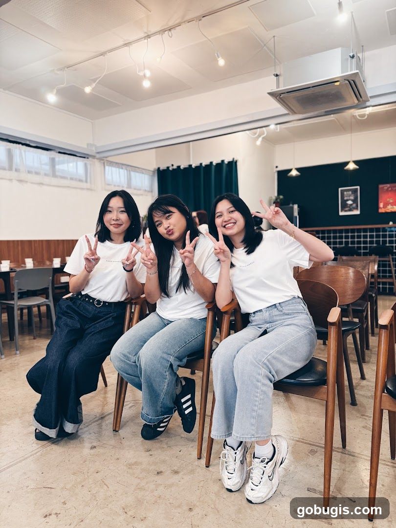 Three young women posing for a photo