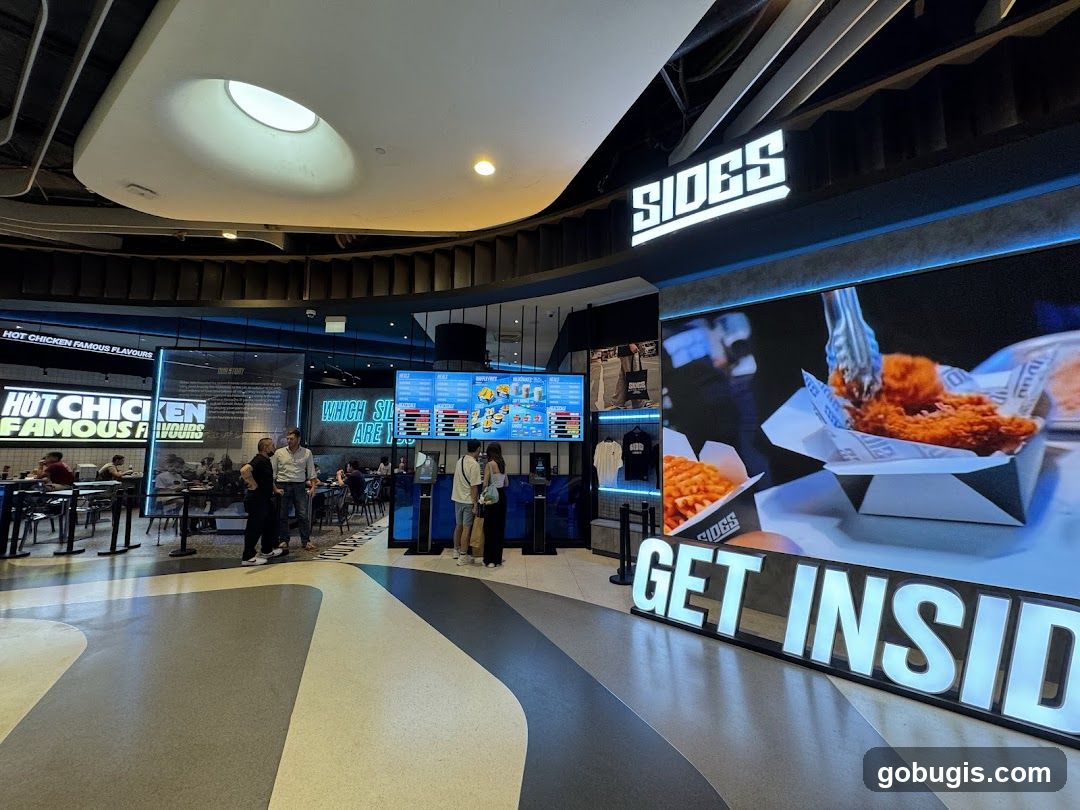 Restaurant Interior with Menu and Advertising