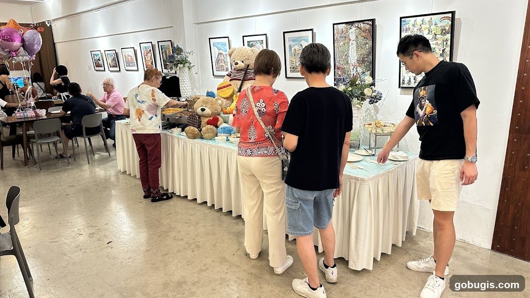 Buffet Spread with Guests