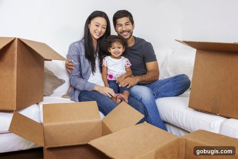 Family with Moving Boxes