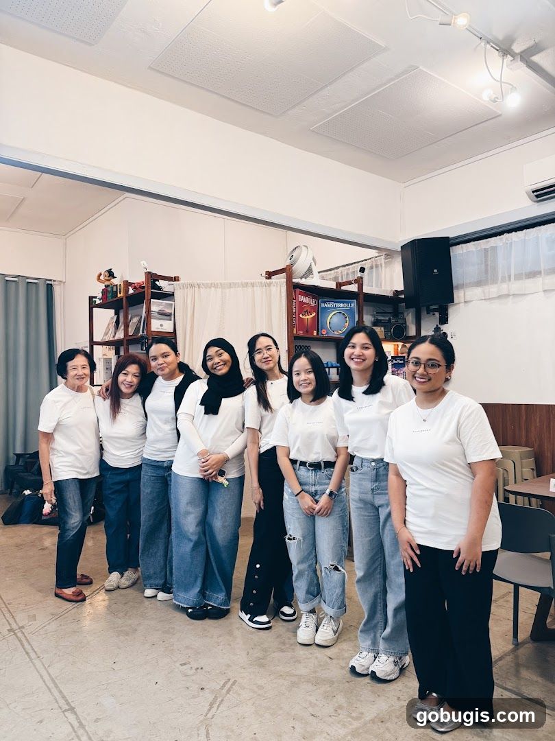 Group of women in white t-shirts